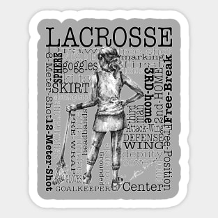 Lacrosse Montage (Female-Border) Sticker